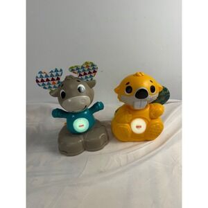 Fisher Price Linkimals Musical Moose and Boppin Beaver Interactive Toys Set